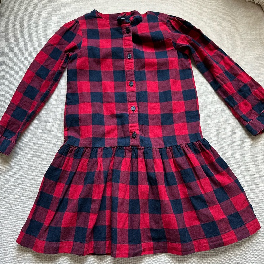 Red and Black Plaid Kids Dress